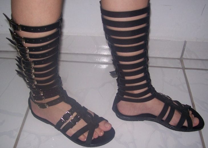 sandalias de gladiador largas 
