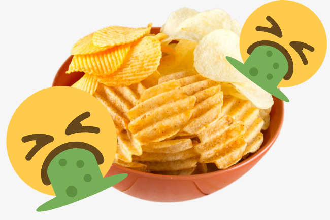 tazon de papas fritas con un emoji 