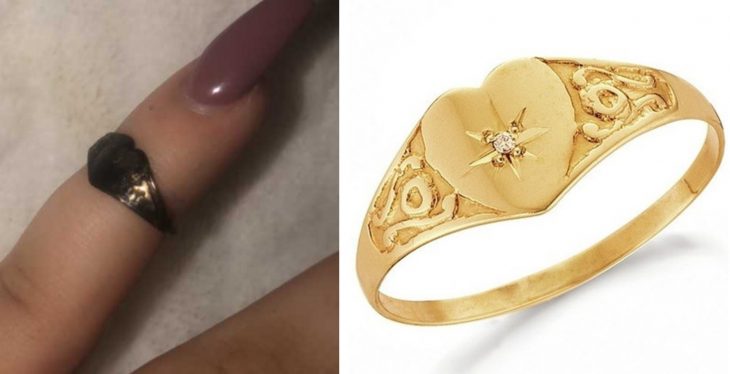 Después de 12 años chica encuentra dentro de su nariz el anillo de oro en forma de corazón que había perdido