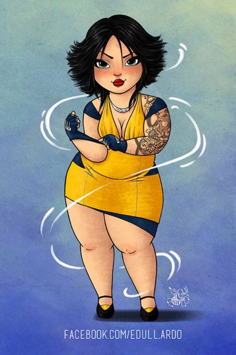 Ilustraciones chicas plus size como superheroínas