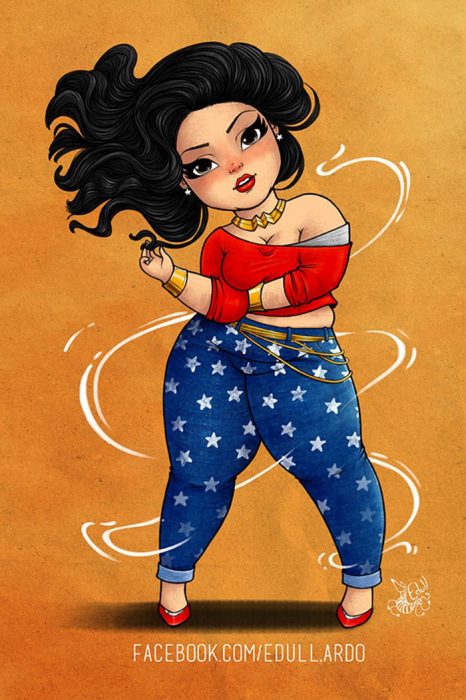 Ilustraciones chicas plus size como superheroínas