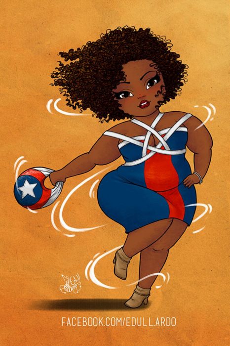 Ilustraciones chicas plus size como superheroínas