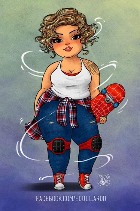Ilustraciones chicas plus size como superheroínas