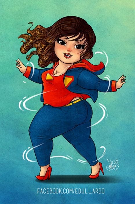 Ilustraciones chicas plus size como superheroínas