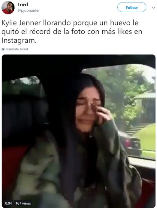 Un huevo le quita el récord de la foto más likeada a Kylie Jenner en Instagram