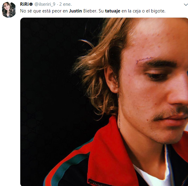 Comentarios en Twitter sobre el nuevo tatuaje de bieber