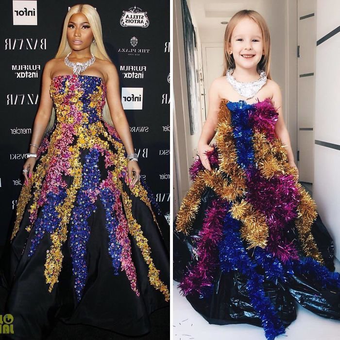 Mamá e hija recrean fotos de famosas en la alfombra roja 