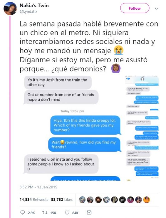 Chico le manda mensajes a chica desconocida y la gente lo compara con la serie de Netflix You