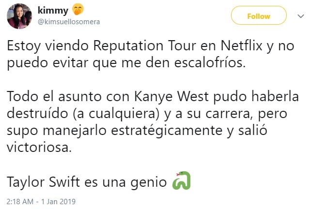 La gente se arrepiente de odiar a Taylor Swift después de ver su especial en Netflix, Reputation Tour