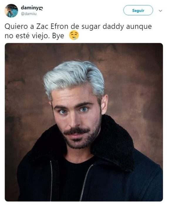 comentario en Twitter sobre Zac Efron