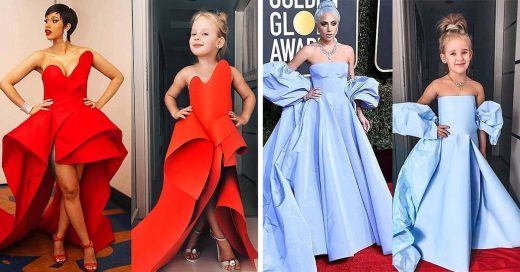 Mamá e hija recrean los vestidos de las famosas en la alfombra roja