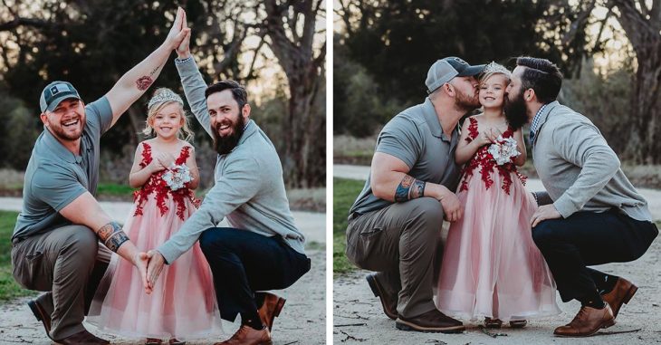 Esta familia mixta muestra el vínculo que existe entre los cuatro miembros