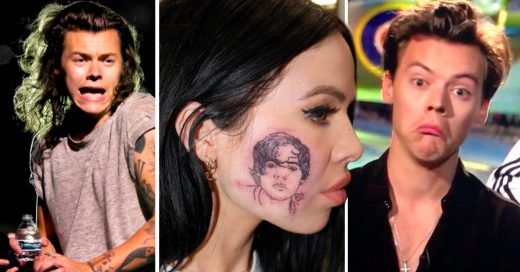 Esta chica se tatuó el rostro de Harry Styles en su mejilla