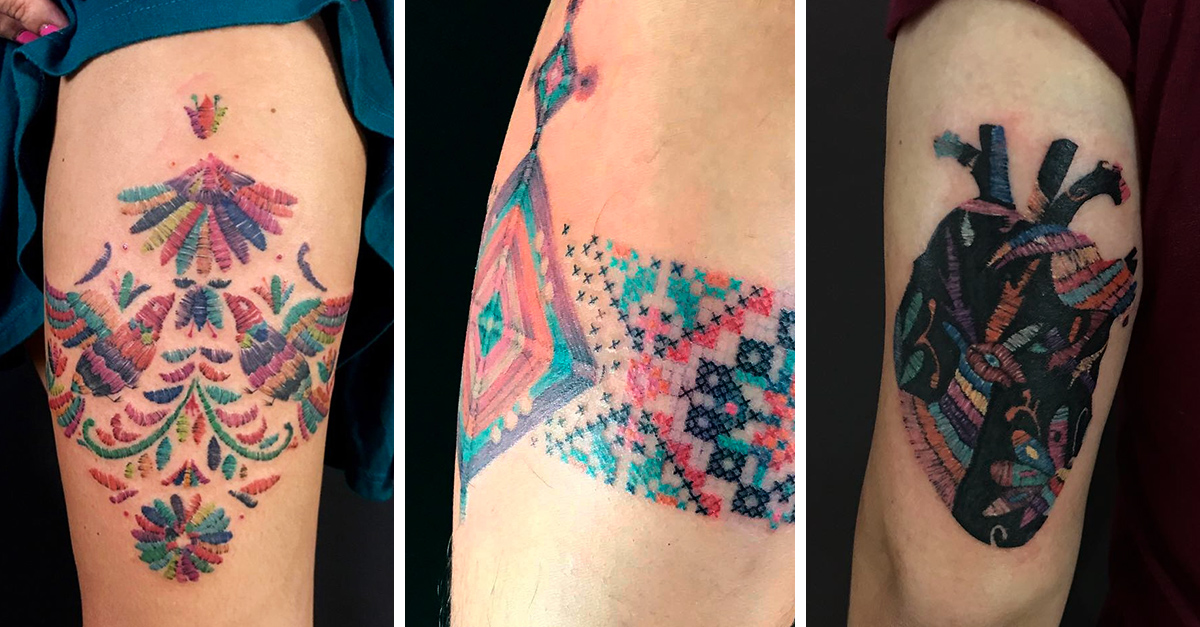 Artista Realiza Tatuajes Que Parecen Bordados En La Piel