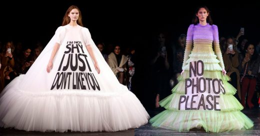 ¡Dilo con un vestido! Pasarela de alta costura se convierte en una carpeta de memes 