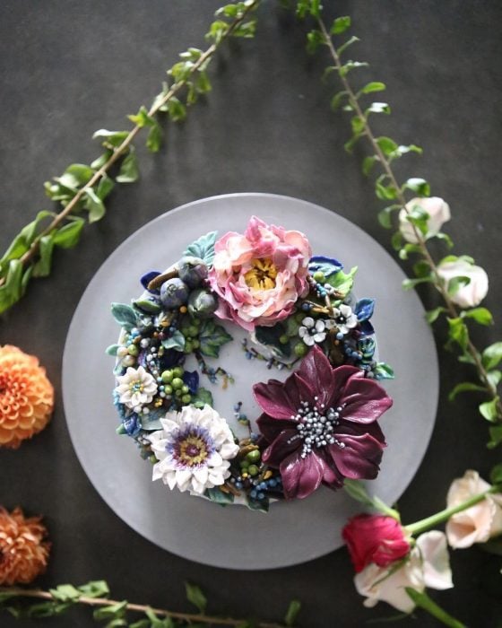 Chef pastelera, Atelier Soo, crea pasteles que parecen arreglos florales