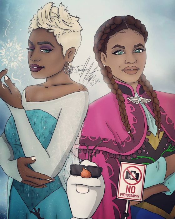 Dibujo de Elsa y Ana de Frozen 