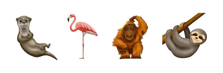 Emjojis con nuevos animales flamingo chimpancé