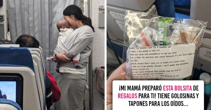 Regala caramelos y tapones de oídos en caso de que su bebé llore durante el vuelo de 10 horas