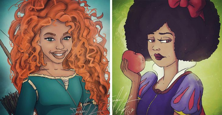 Recreó a las princesas Disney como mujeres de tez oscura y lucen hermosas