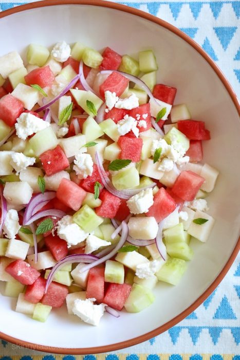 Ensalada de sandia, jícama y pepino