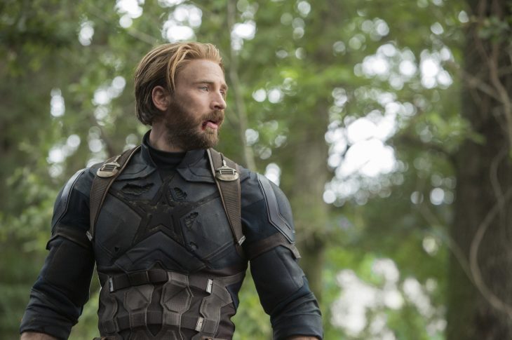 Chris Evans en su papel de Capitán América en la película Avengers Infinity War