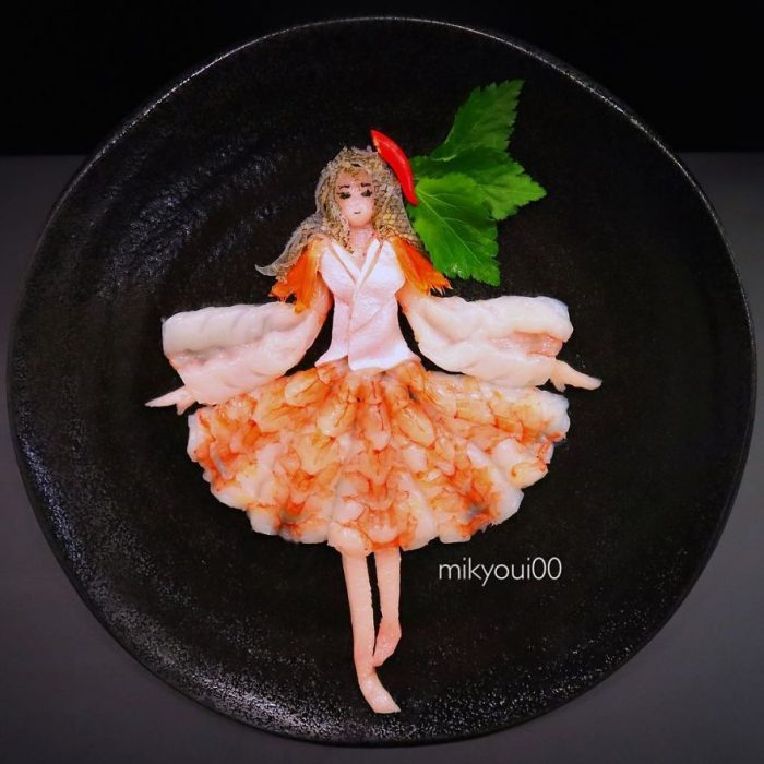 bailarina elaborada con sashimi 