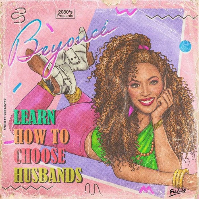 Ilustración estilo años 80 de Beyoncé