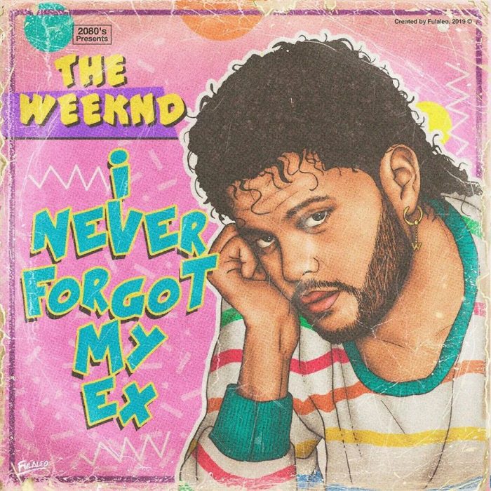 Ilustración estilo años 80 de The Weeknd