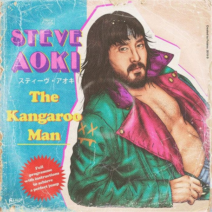 Ilustración estilo años 80 de Steve Aoki