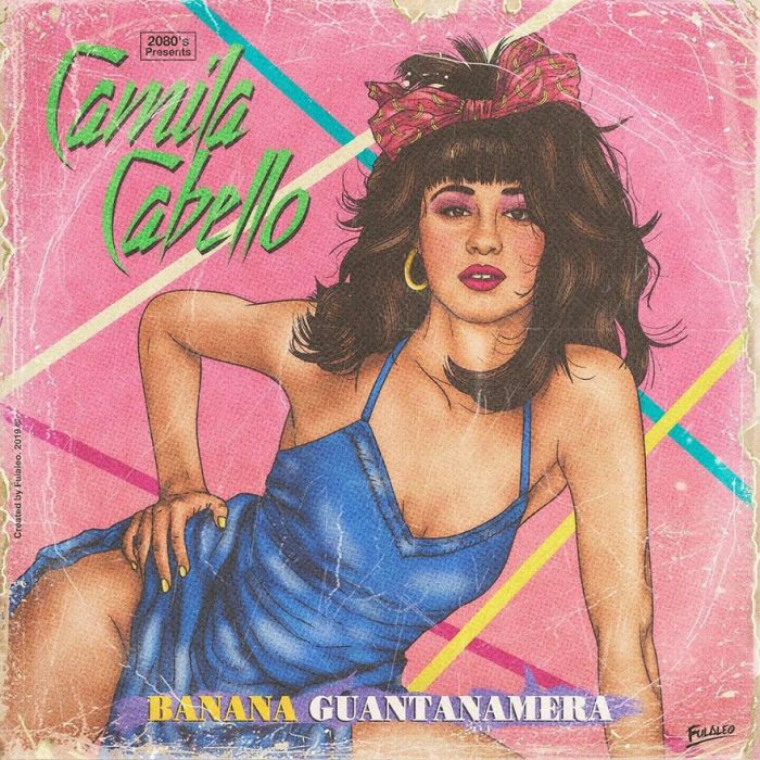 Ilustración estilo años 80 de Camila Cabello 