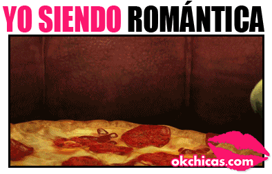 Gif: "Yo siendo romántica" Escena de la película Trolls, pareja comiendo pizza 