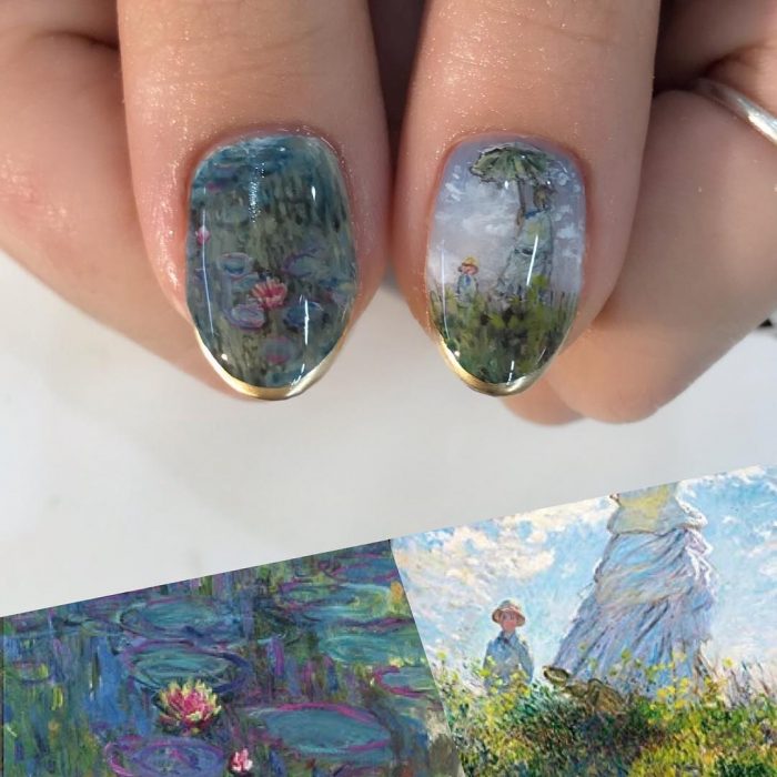 Diseños de uñas con pinturas en miniatura