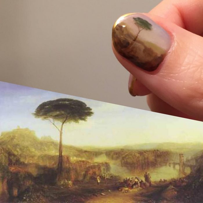 Diseños de uñas con pinturas en miniatura