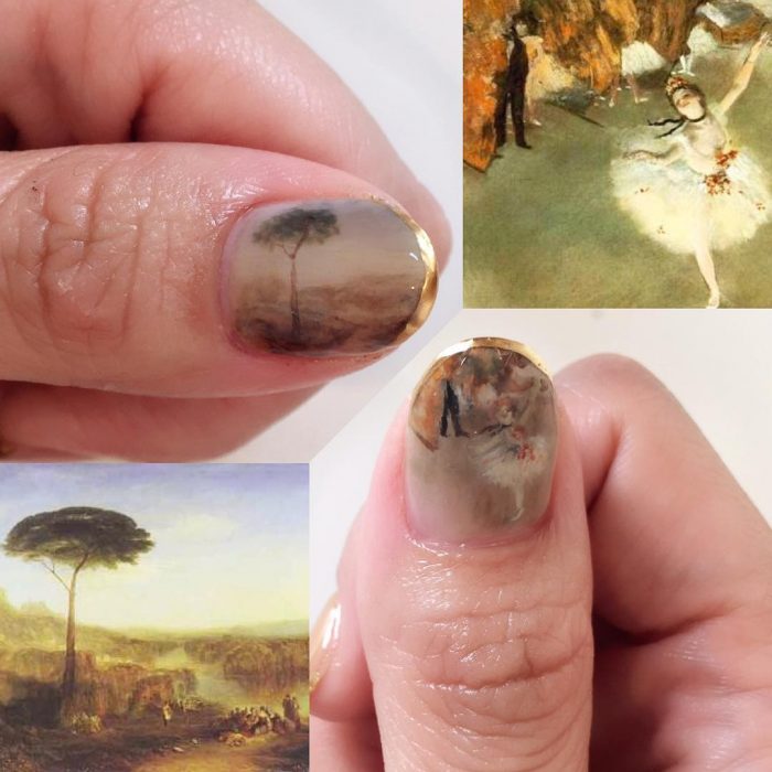 Diseños de uñas con pinturas en miniatura