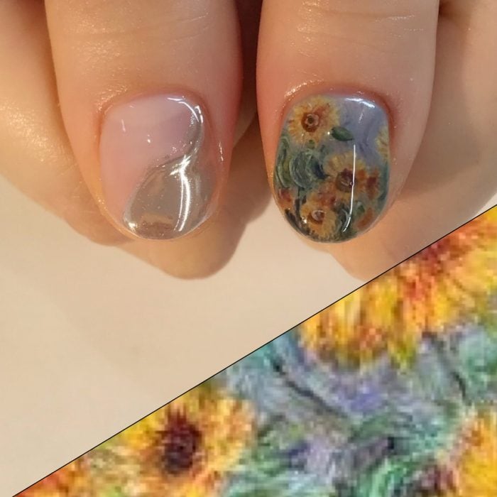 Diseños de uñas con pinturas en miniatura