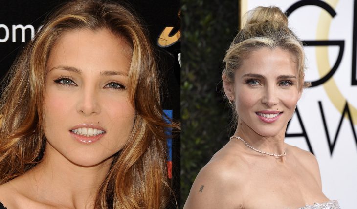 Elsa pataky en los 90 con una ceja pareja y actualmente con las cejas ligeramente arqueadas y maquilladas