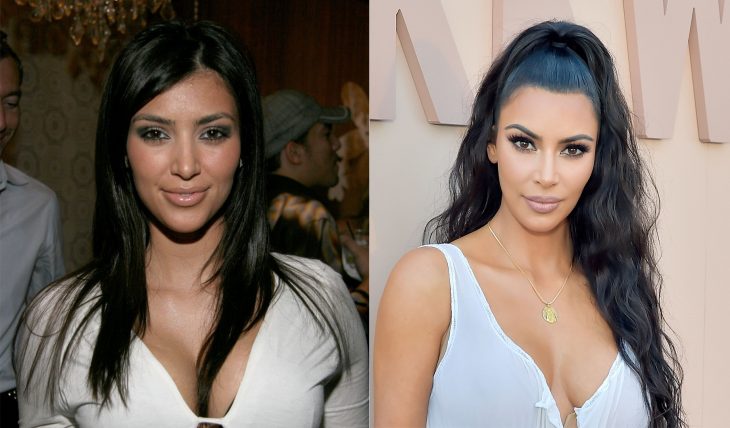 Kim Kardashian antes y después de cambiar sus cejas gracias al maquillaje 