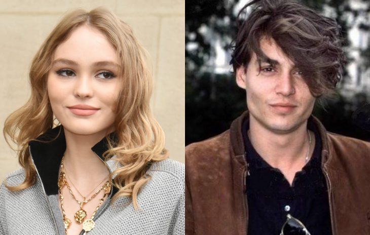 Lily Rose Depp y Johnny Depp jóvenes, famosos jóvenes