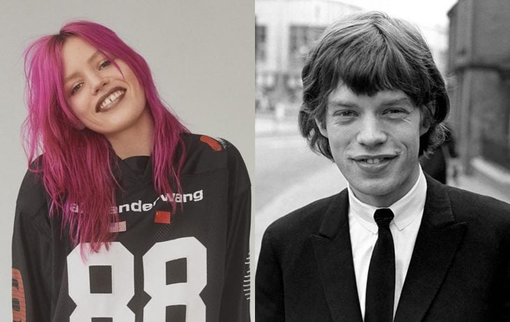 Georgia May Jagger y Mick Jagger joven, famosos jóvenes