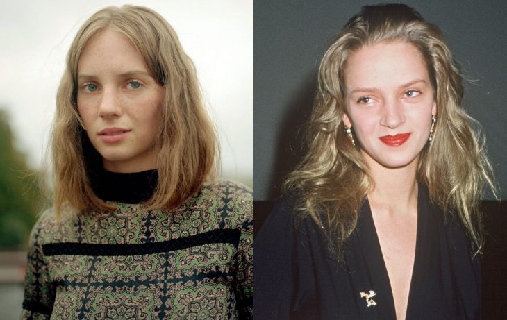 Maya Thurman Hawke y Uma Thurman joven, famosos jóvenes