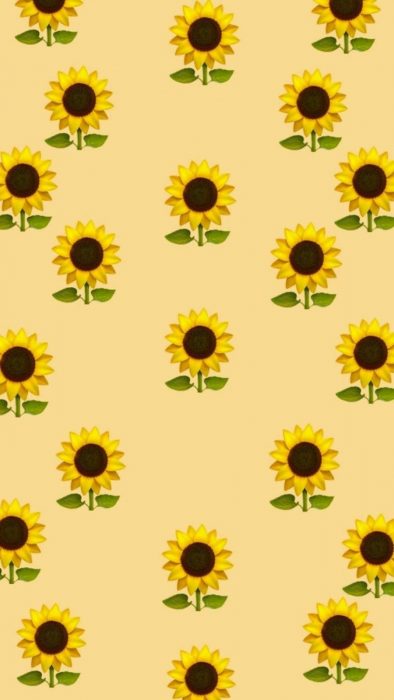 Fondos de pantalla para celular, wallpaper de emoji de girasol con fondo amarillo 