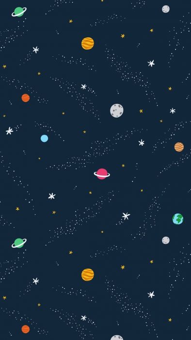 Fondo para celular, wallpaper ilustración de universo con planetas y estrellas