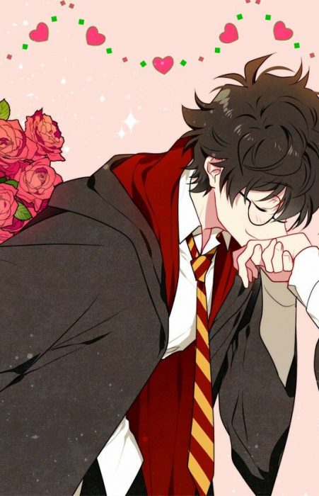 Fondo de pantalla del celular del personaje de Harry en anime