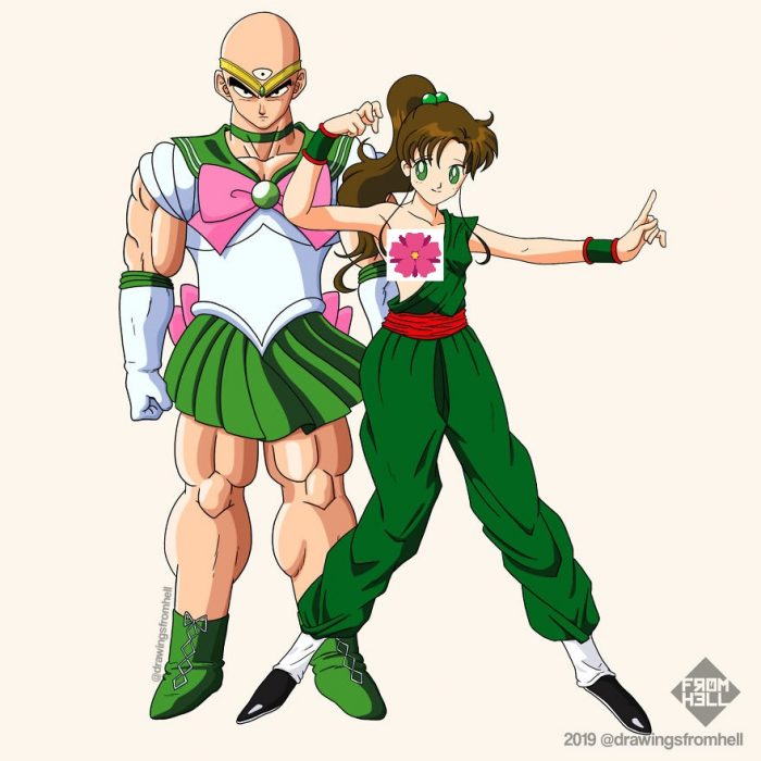 personajes de Dragon Ball y Sailor Moon