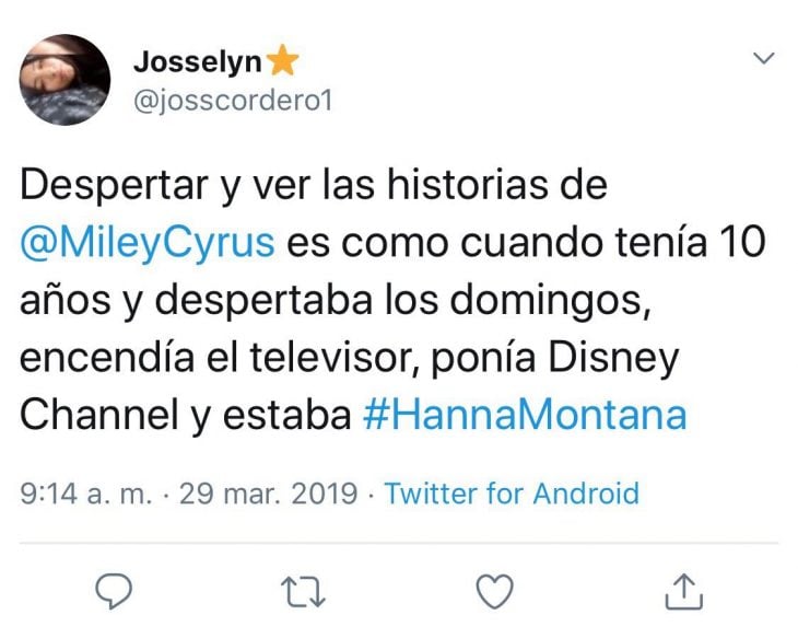 Tuit sobre la conmoción del nuevo look de Miley Cyrus