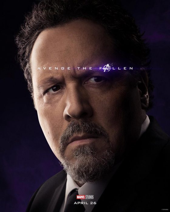 Hombre usando traje sastre, con mirada preocupada, Happy Hogan, Jon Favreau, Póster oficial de la película Avengers: Endgame