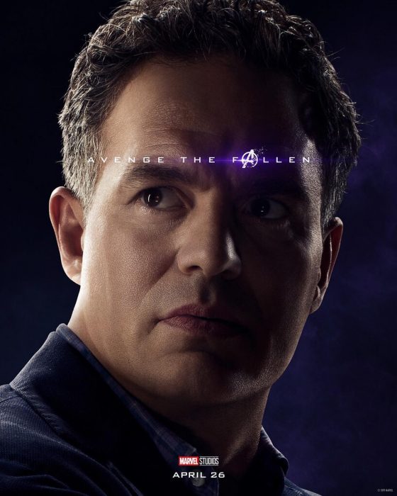 Hombre de tez apiñonada, cabello corto, posando de perfil, Hulk, Mark Ruffalo, Póster oficial de la película Avengers: Endgame