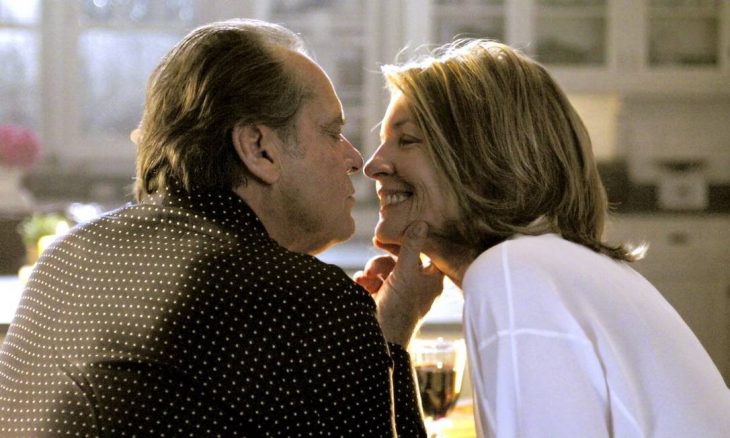 El actor Jack Nicholson y la actriz Diane Keaton para la cinta Alguien tiene que ceder