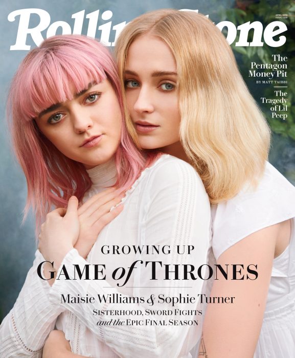 Portada de la revista Rolling Stone con las actrices Maisie Williams y Sophie Turner.